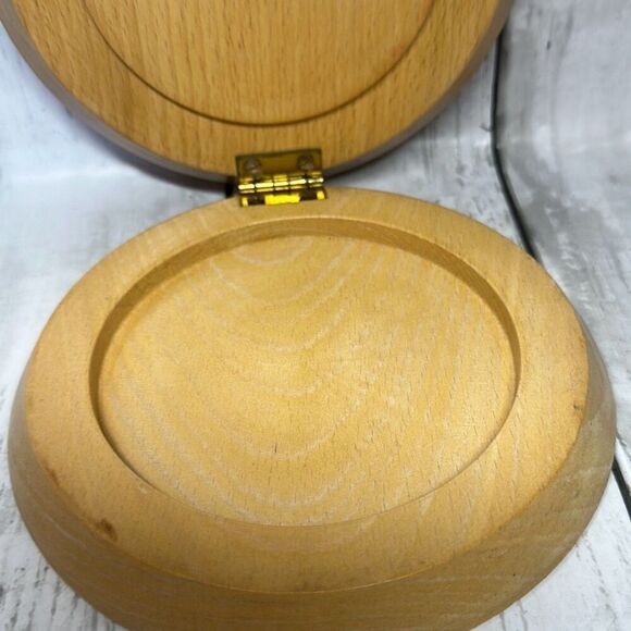 Vintage Wooden Hamburger Press Floral 5 3/4" Round Hand Painted - Picture 5 of 6